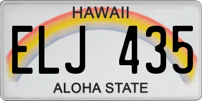 HI license plate ELJ435