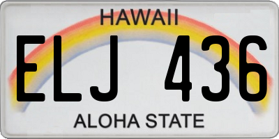 HI license plate ELJ436