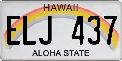 HI license plate ELJ437