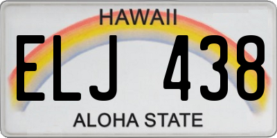 HI license plate ELJ438