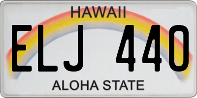 HI license plate ELJ440