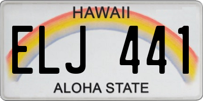 HI license plate ELJ441