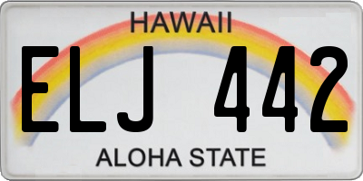HI license plate ELJ442
