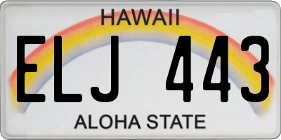 HI license plate ELJ443
