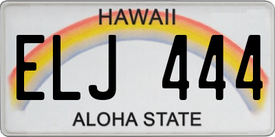 HI license plate ELJ444