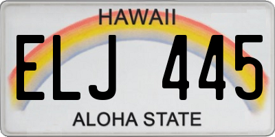 HI license plate ELJ445