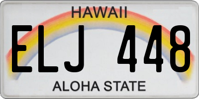 HI license plate ELJ448