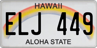 HI license plate ELJ449
