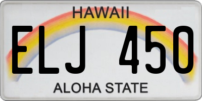 HI license plate ELJ450