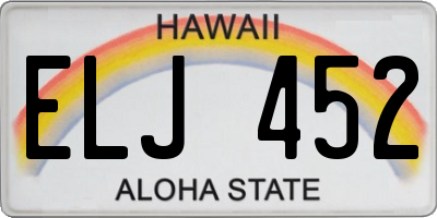 HI license plate ELJ452