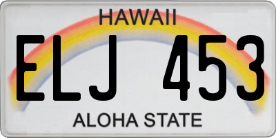 HI license plate ELJ453
