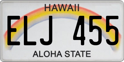 HI license plate ELJ455