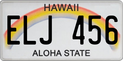 HI license plate ELJ456