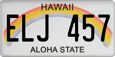 HI license plate ELJ457