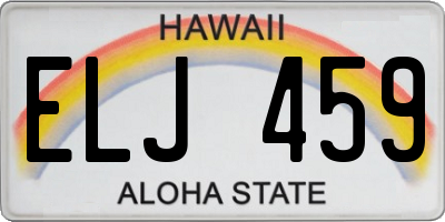 HI license plate ELJ459