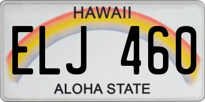 HI license plate ELJ460