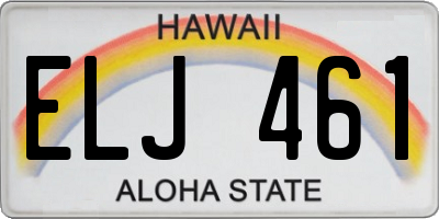 HI license plate ELJ461