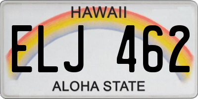 HI license plate ELJ462