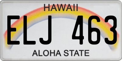 HI license plate ELJ463