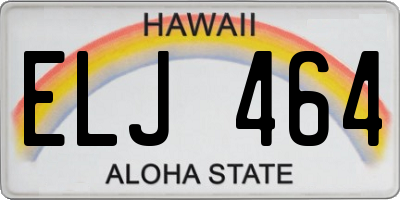 HI license plate ELJ464
