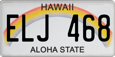 HI license plate ELJ468