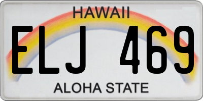 HI license plate ELJ469