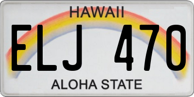 HI license plate ELJ470