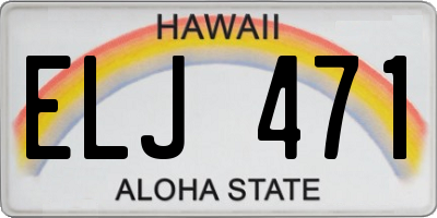 HI license plate ELJ471
