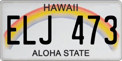 HI license plate ELJ473