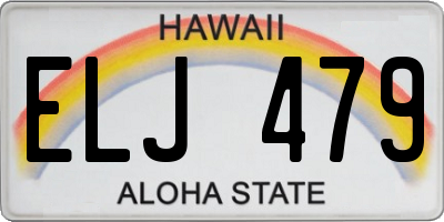 HI license plate ELJ479