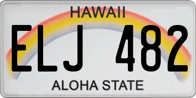 HI license plate ELJ482