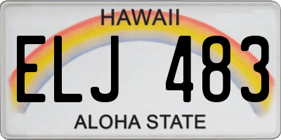 HI license plate ELJ483