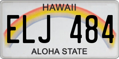 HI license plate ELJ484