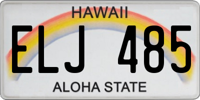 HI license plate ELJ485