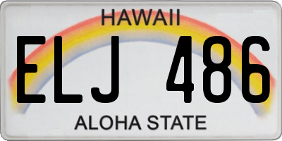 HI license plate ELJ486