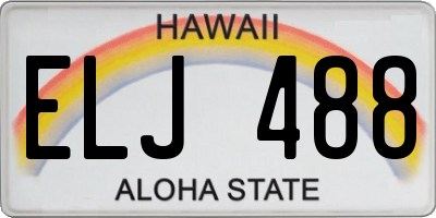 HI license plate ELJ488
