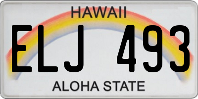 HI license plate ELJ493