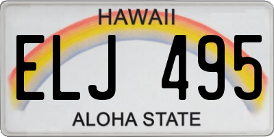 HI license plate ELJ495