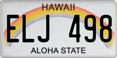 HI license plate ELJ498