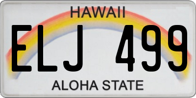 HI license plate ELJ499
