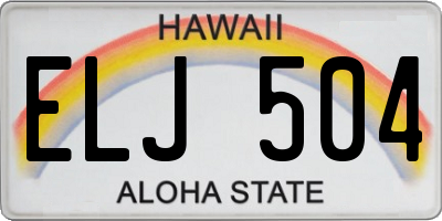 HI license plate ELJ504