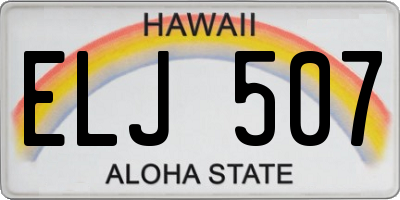HI license plate ELJ507