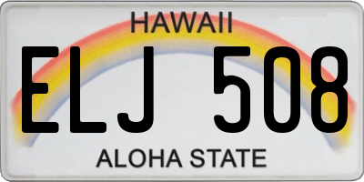 HI license plate ELJ508
