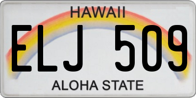 HI license plate ELJ509