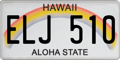 HI license plate ELJ510