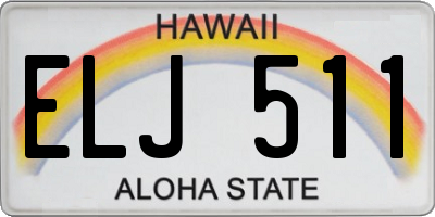 HI license plate ELJ511