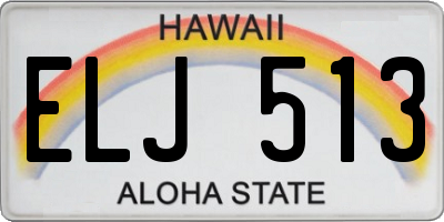 HI license plate ELJ513