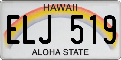 HI license plate ELJ519