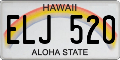 HI license plate ELJ520