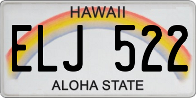 HI license plate ELJ522